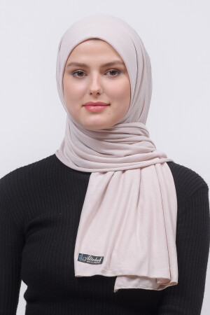 Hijab-Schal aus gekämmter Baumwolle, einfarbig, helles Latte 1203 - 2