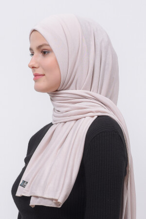 Hijab-Schal aus gekämmter Baumwolle, einfarbig, helles Latte 1203 - 5