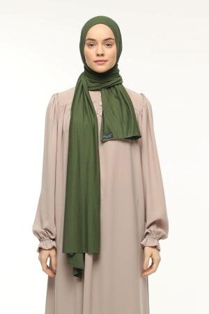 Hijab-Schal aus gekämmter Baumwolle, einfarbig, Khaki 1203 - 2