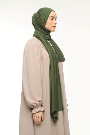 Hijab-Schal aus gekämmter Baumwolle, einfarbig, Khaki 1203 - 6