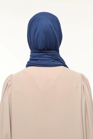 Hijab-Schal aus gekämmter Baumwolle, einfarbig, Parlamentsblau - 6