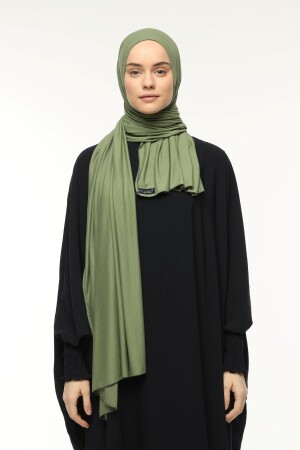 Hijab-Schal aus gekämmter Baumwolle, einfarbig, Pistaziengrün - 2