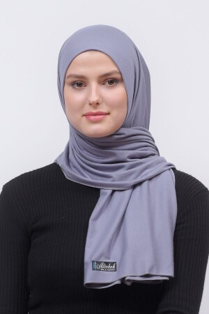 Hijab-Schal aus gekämmter Baumwolle, schlichtes Grau - 2