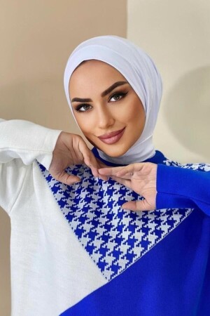 Hijabchi Damen-Hijab, weiß, mit Druckknopfkragen, Hijab, Motorhaube, Modell, Schal, Schal - 1