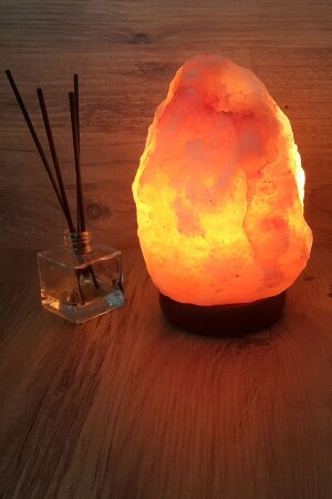 Himalaya-Salzlampe, 3–4 kg, rosa-orange Farbe, Himalaya-Salzlampe mit Ein-/Aus-Knopf - 1