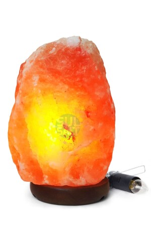 Himalaya-Salzlampe, 5–6 kg, rosa-orangefarbene Salzlampe, natürliche Form, stumpfer Zwerg, Höhe 20–23 cm - 4