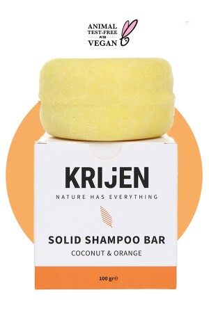 Hindistan Cevizi & Portakal Kabuğu Katı Şampuan 100 Gr - Krijen