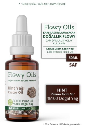 Hint Yağı %100 Doğal Bitkisel Sabit Yağ Castor Oil 50ml - 1