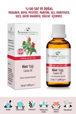 Hint Yağı Soğuk Sıkım 50 ml %100 Saf Ve Doğal Castor Carrier Oil - 2