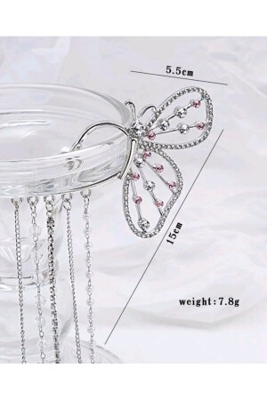 Hinter-dem-Ohr-Schmetterlingsohrringe mit Zirkonsteinen, Damenohr-Accessoire - 4