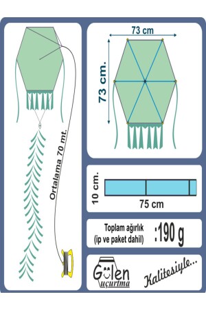 - Hışır Altıgen Tek Renk Uçurtma (orta Boy) - Kırmızı GLNH002 - 6