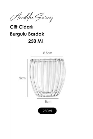 Hitzebeständiges, doppelwandiges, gedrehtes Borosilikatglas für Kaffee und Präsentationen aus Borosilikatglas - 4