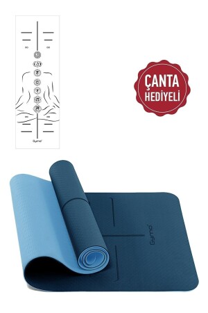Hizalamalı Sembol 6mm Tpe Yoga Matı Pilates Minderi Taşıma Çantası Hediye - 1