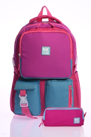 HKN 9013 GRUNDSCHULRUCKSACK MIT STIFTHALTER, SCHULTASCHE, ORTHOPÄDISCHER RUCKSACK MIT MEHRFÄCHERN, LILA - 1