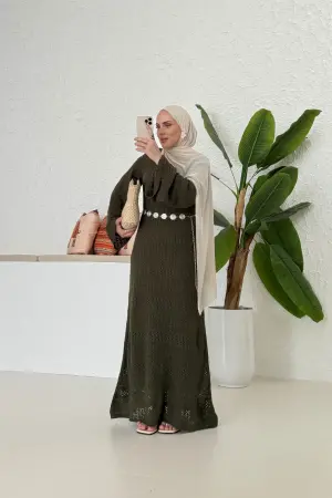 Hm Ajurlu Elbise Haki - Nuuwears