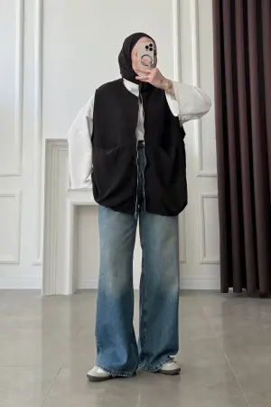 Hm Model Süet Bomber Yelek Kahve - Nuuwears