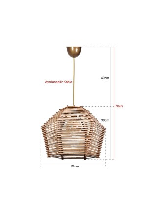 Hmy Design Pluie Natural Ahşap Avize 07HMY021 - 5