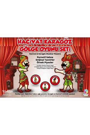 Hobi Ahşap Hacivat Karagöz Gölge Oyun Seti Tiyatro Oyunu hacivat667882 - 2