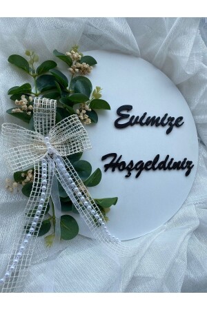 أزياء الباب من المنطقة (منز) مرحباً بكم في منزلنا هدية من أوراق اليوكاليبتوس الخشبية - HOBİ55