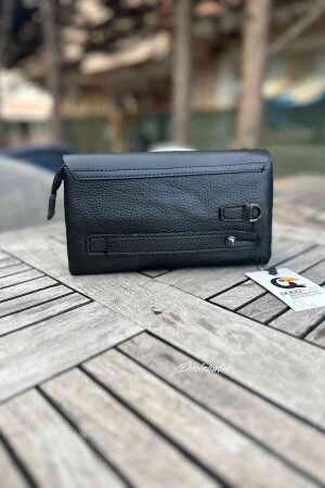 Hochwertige schwarze Hand- und Handgelenktasche für Herren - 6