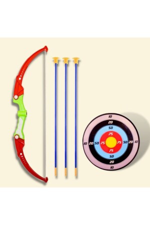 Hochwertiges Spielzeug-Pfeil- und Bogen-Set aus Kunststoff – Bogen – 3 Pfeile – Köcher – Ziel - 5