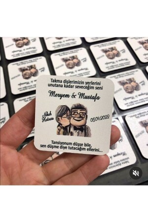 Hochzeit, Verlobung, Hochzeit, Henna-Versprechen, Souvenir, Holzmagnet – 25 Stück - 2