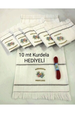 Hochzeitshandtuch, Autohandtuch, Konvoihandtuch, Schleifengeschenk, 12er-Pack Blumen 4 12301 - 2