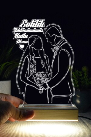 Hochzeitstagsgeschenk 3D-LED-Lampe hdymnled19 - 3