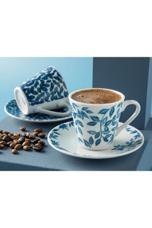 Hoja Porzellan-Set mit 2 Kaffeetassen, 80 ml, Dunkelblau, 10035666 - 4