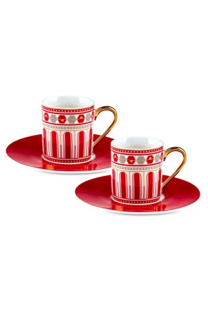 Hollie Porzellan, stilvolles und elegantes Silvester-Kaffeetassen-Set für 2 Personen, 100 ml - 6