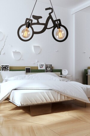 Holz Holz Fahrrad Pendelleuchte Kronleuchter Holz Luxus Rustikal Modern Dekorativ Kinderzimmer Kronleuchter Lampe BSKLTAVZNTR - 6