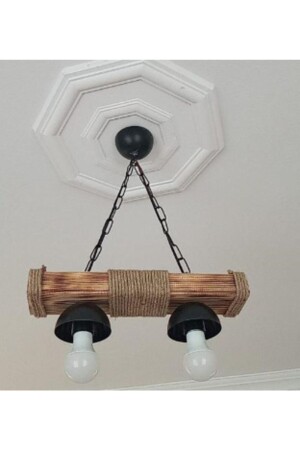 Holz-Kronleuchter, 2-Seil-Kronleuchter, rustikal, 231564 - AhşapSepeti