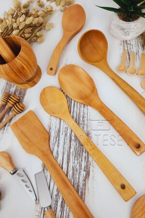 Holz-Küchenlöffel-Set, 18-teilig, Löffel aus Buchen-, Buchsbaum- und Bambusholz, SR020 - 3