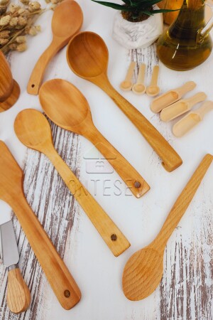 Holz-Küchenlöffel-Set, 18-teilig, Löffel aus Buchen-, Buchsbaum- und Bambusholz, SR020 - 4