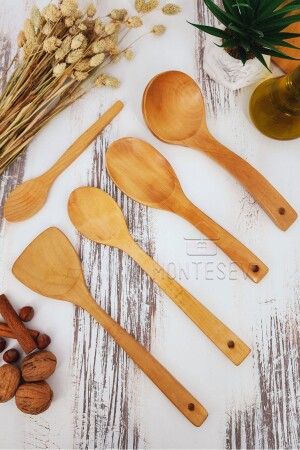 Holz-Küchenlöffel-Set aus Holz, 5-teilig, Buche, Buchsbaum und Bambusholz, TYC4GPCTQN168733763066827 - 2