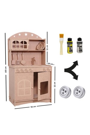 Holz-MDF, 2-teiliges Montessori-Lernspielzeug-Küchenset + 2 Farben ÖMS01 - 3