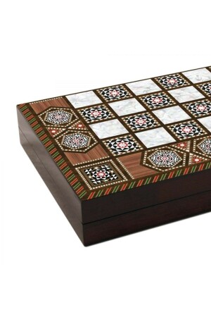 Holz-Pailletten-Backgammon, massives Perlmutt-Backgammon, Holz-Pailletten-Perlmutt-Backgammon, 50 x 50 cm, große Größe, 45541 - 3