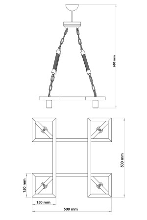 Hölzerne Hängelampe Kronleuchter 4 Stück MSF40004-01 - 5