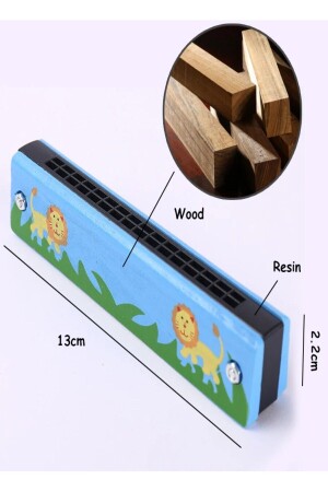 Hölzerne Mundharmonika, Atemübung für Kinder, Musikinstrument, Spielzeug, Mundharmonika - 5