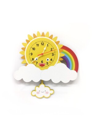 Hölzerne Wolke Kinderzimmer-Wanduhr mit schwingendem Pendel srkc5 - 2