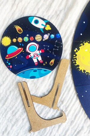 Hölzernes Planetenpuzzle 42 cm – farbenfrohes Weltraumpuzzle in Megagröße für Babys, Kinder und Vorschulkinder - 4