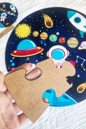 Hölzernes Planetenpuzzle 42 cm – farbenfrohes Weltraumpuzzle in Megagröße für Babys, Kinder und Vorschulkinder - 7