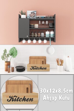 Holzkisten-Organizer – Küchen-Organizer – dekorative Box – Küchenregal – Öltopf-Box Nr. Küche - 3
