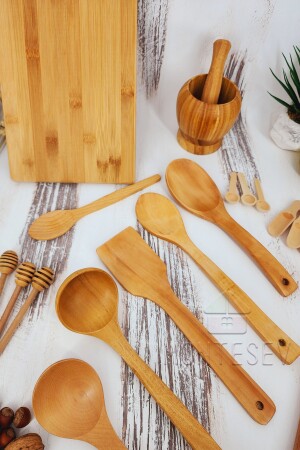 Holzlöffel, Küchenlöffel-Set, Nudelholz, 18-teilig, Buchen-, Buchsbaum- und Bambusholz, Holzlöffel, TYCZOFWJRN168693076640045 - 3