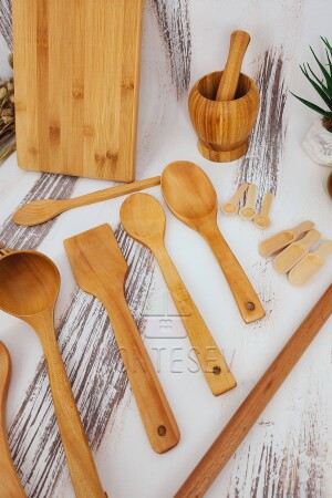 Holzlöffel, Küchenlöffel-Set, Nudelholz, 18-teilig, Buchen-, Buchsbaum- und Bambusholz, Holzlöffel, TYCZOFWJRN168693076640045 - 4