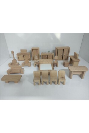 Holzspielhaus-Artikelset, Puppenhaus-Set mit Überraschungsgeschenk, entsprechend dem Spielhaus 839393939393 - 3