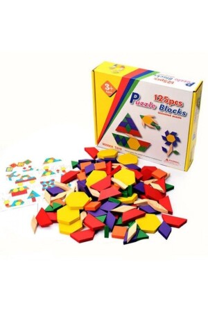 Holzspielzeug 125-teiliges pädagogisches Tangram-Puzzleblock-Set aus Holz TOY012 - 2