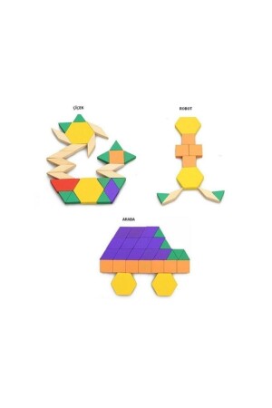 Holzspielzeug 125-teiliges pädagogisches Tangram-Puzzleblock-Set aus Holz TOY012 - 8