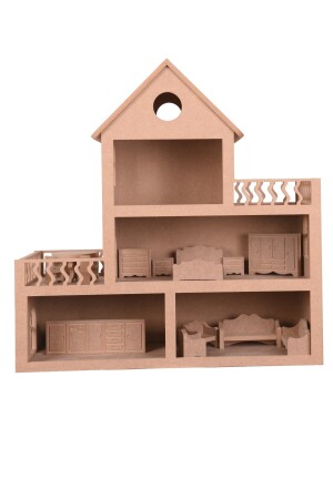 Holzspielzeug-Barbie-Haus + Holzminiatur-Spielzeugmöbel-Set - 4