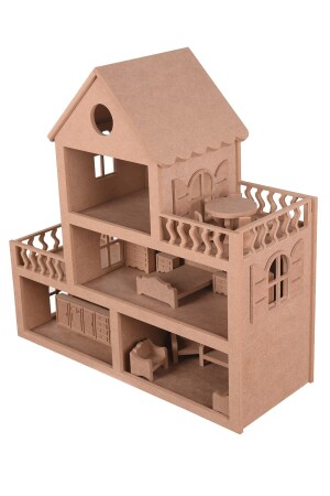 Holzspielzeug-Barbie-Haus + Holzminiatur-Spielzeugmöbel-Set - 5